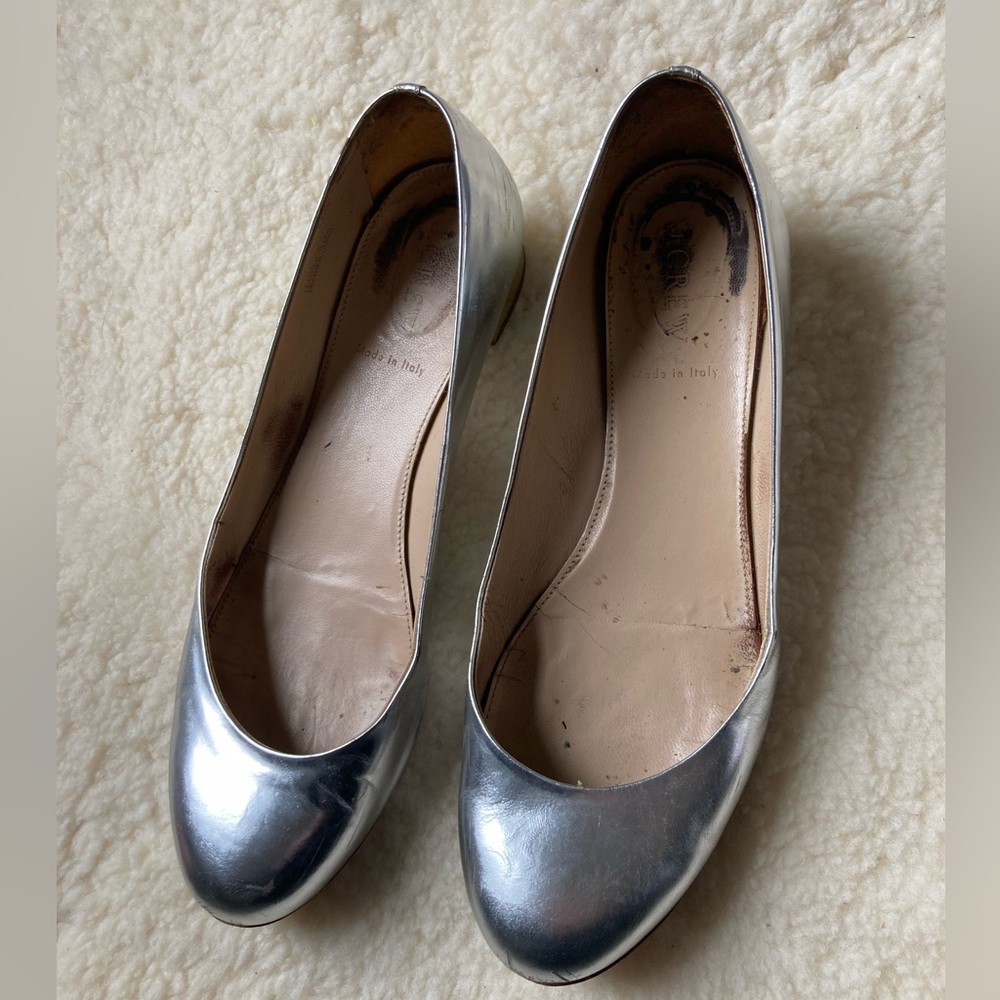 Silver Jcrew Low Heels
